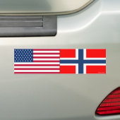 Amerikaanse en Noorse Bumpersticker (Op auto)