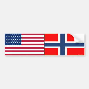Amerikaanse en Noorse Bumpersticker