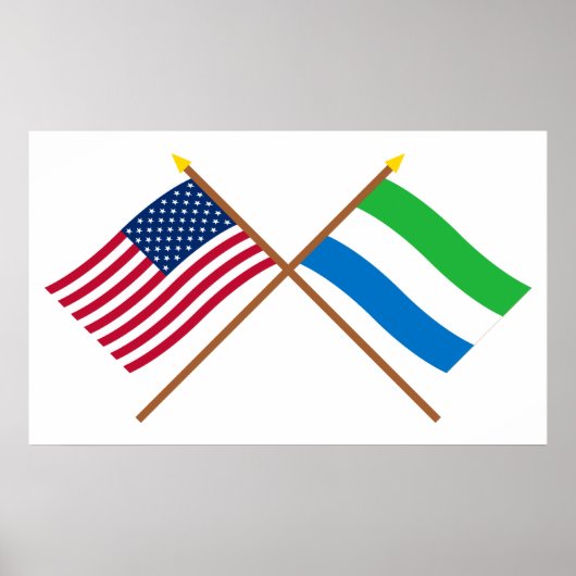 Amerikaanse en Sierra Leone gekruiste vlaggen Poster (Voorkant)