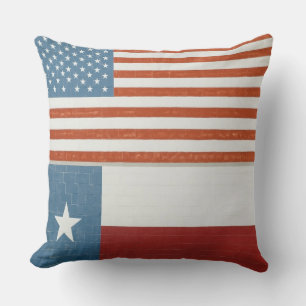 Amerikaanse en Texas Flag USA Red White en Blue Kussen
