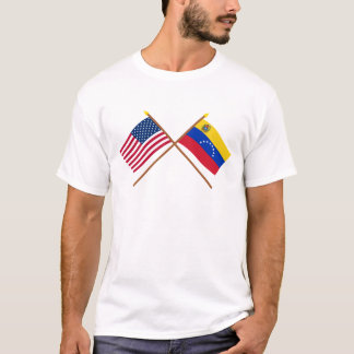 Amerikaanse en Venezuela gekruiste vlaggen T-shirt