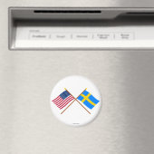 Amerikaanse en Zweedse gespleten vlaggen Magneet (Insitu (Vaatwasser))