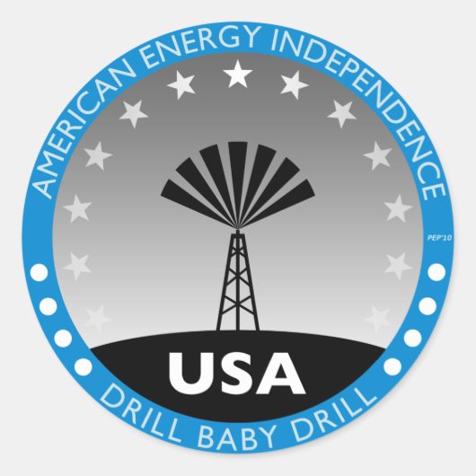 Amerikaanse energie-onafhankelijkheid ronde sticker (Voorkant)