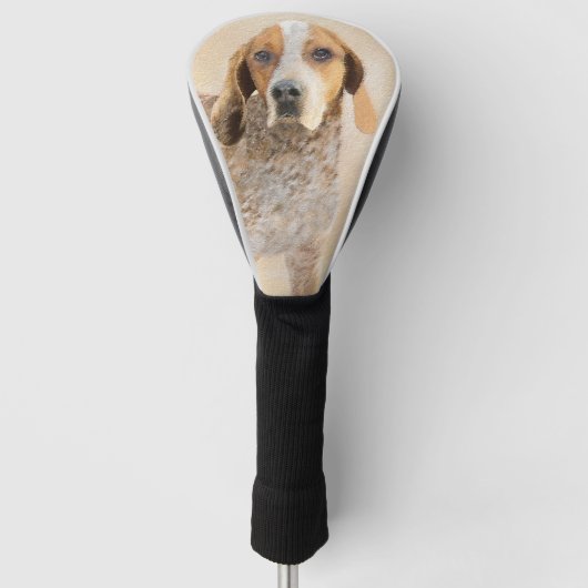 Amerikaanse Engelse coonhoundschildering - Dog Art Golfheadcover (Voorkant)