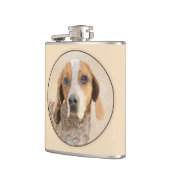 Amerikaanse Engelse coonhoundschildering - Dog Art Heupfles (Links)