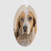 Amerikaanse Engelse coonhoundschildering - Dog Art Ornament (voorkant)