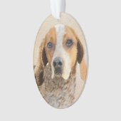Amerikaanse Engelse coonhoundschildering - Dog Art Ornament (voorkant)