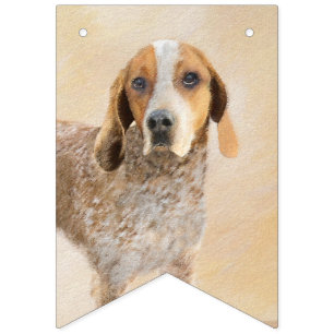 Amerikaanse Engelse coonhoundschildering - Dog Art Vlaggetjes