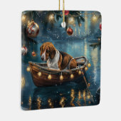 Amerikaanse Engelse Foxhound Christmas Feestelijke Keramisch Ornament (Rechts)