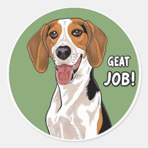 Amerikaanse Engelse Foxhound Geweldige Prestatie L Ronde Sticker