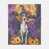Amerikaanse Engelse Foxhound Halloween Pumpkin Fleece Deken (Voorkant)