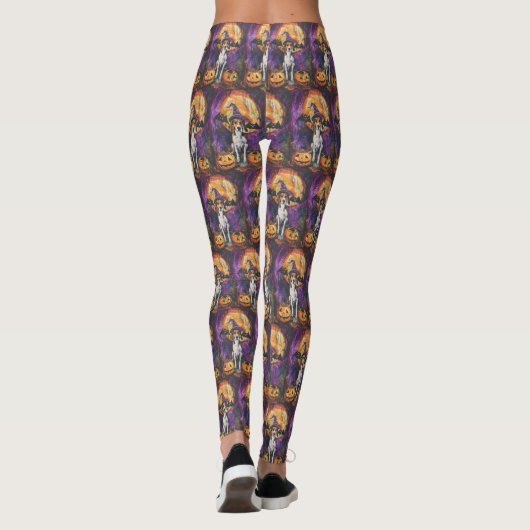 Amerikaanse Engelse Foxhound Halloween Pumpkin Leggings (Achterkant)