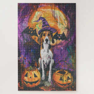 Amerikaanse Engelse Foxhound Halloween Pumpkin Legpuzzel