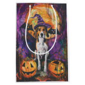 Amerikaanse Engelse Foxhound Halloween Pumpkin Medium Cadeauzakje (Voorkant)