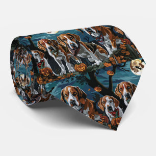 Amerikaanse Engelse Foxhound Halloween Spoken  Stropdas