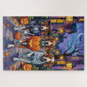 Amerikaanse Engelse Foxhound in Halloween kostuums Legpuzzel (Horizontaal)