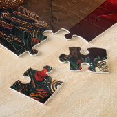 Amerikaanse Engelse Foxhound met kerstcadeaus Legpuzzel (Zijkant)