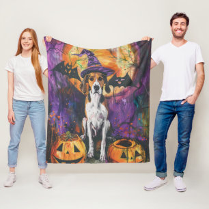 Amerikaanse Engelse vosshond Halloween Pompoen Fleece Deken