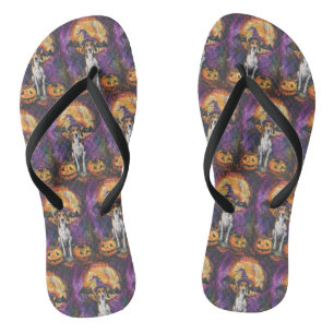 Amerikaanse Engelse vosshond Halloween Pompoen Teenslippers