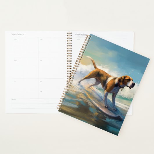 Amerikaanse Engelse vosshond strand surfen schilde Planner (Display)