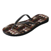 Amerikaanse Eskimo bij de open haard Kerstmis Teenslippers (Schuin)