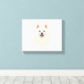 Amerikaanse Eskimo Dog Canvas Afdruk (Insitu (Houten vloer))