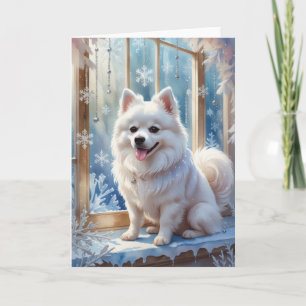 Amerikaanse Eskimo Dog Christmas Wenskaart Kaart