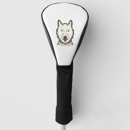 Amerikaanse Eskimo Dog Golfheadcover (Voorkant)