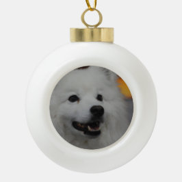 Amerikaanse Eskimo Dog Keramische Bal Ornament