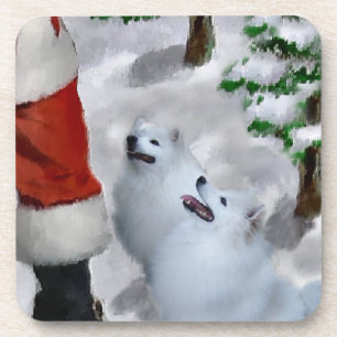 Amerikaanse Eskimo Dog Kerstmis Bier Onderzetter