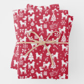 Amerikaanse Eskimo Dog Kerstmis Inpakpapier Vel (In situ)