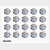 Amerikaanse Eskimo Dog Kerstmis Ronde Sticker (Vel)