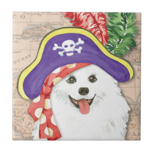 Amerikaanse Eskimo Dog Pirate Tegel Tegeltje