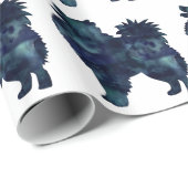 Amerikaanse Eskimo Dog Silhouette Design Cadeaupapier (Rol Hoek)