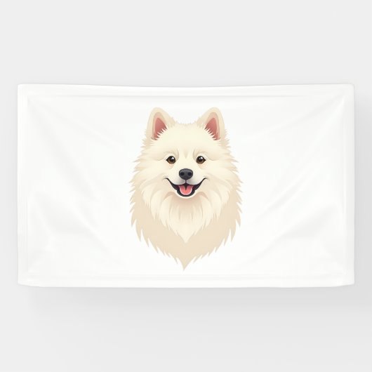 Amerikaanse Eskimo Dog Spandoek (Horizontaal)
