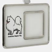 Amerikaanse Eskimo Dog Verzilverd Kader Ornament (Rechts)