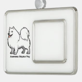 Amerikaanse Eskimo Dog Verzilverd Kader Ornament (Links)