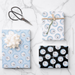 Amerikaanse Eskimo Eskie Puppy Schilderen Schattig Inpakpapier Vel