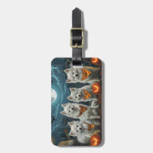 Amerikaanse Eskimo Halloween Spooky Bagagelabel (Voorkant verticaal)