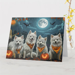 Amerikaanse Eskimo Halloween Spooky Kaart