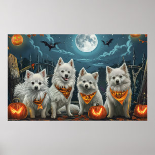 Amerikaanse Eskimo Halloween Spooky Poster