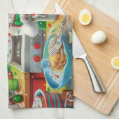 Amerikaanse Eskimo Holiday Baking: feestelijke ker Theedoek (Quarter Fold)