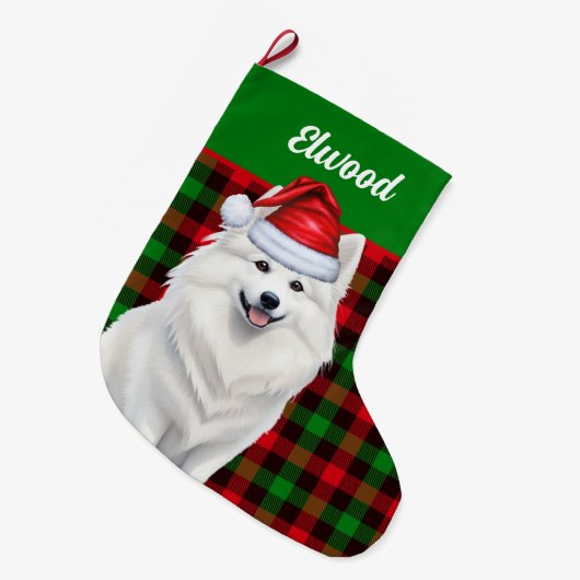 Amerikaanse Eskimo hond gespeeld met naam Grote Kerstsok (Voorkant (Hangend))