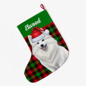 Amerikaanse Eskimo hond gespeeld met naam Grote Kerstsok (Achterkant (Hangend))