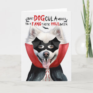Amerikaanse Eskimo Hond Grappig Count DOGcula Hall Feestdagen Kaart