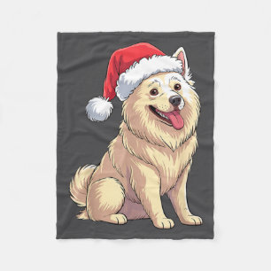 Amerikaanse Eskimo-hond Kerstman Hoed Huisdier Hon Fleece Deken