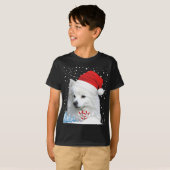 Amerikaanse Eskimo Hond Lelijke Kersttrui Santa H T-shirt (Voorkant volledig)