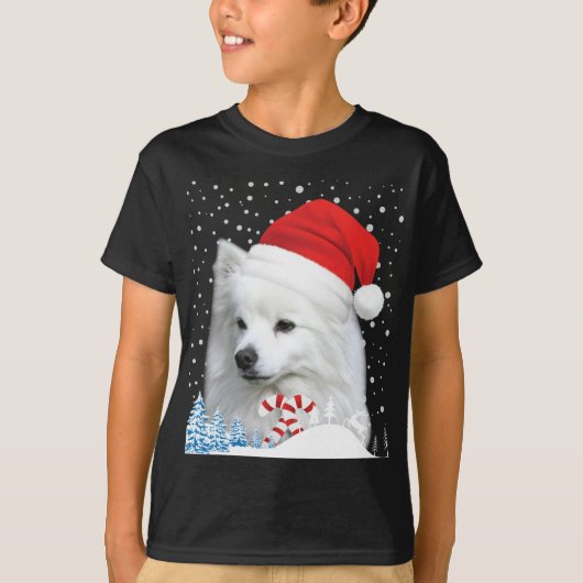 Amerikaanse Eskimo Hond Lelijke Kersttrui Santa H T-shirt (Voorkant)