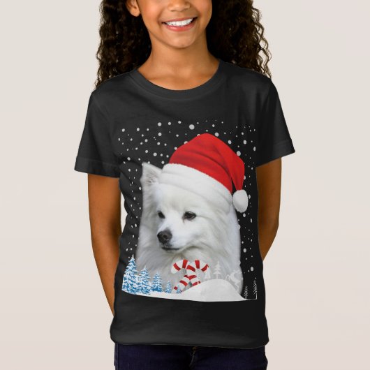 Amerikaanse Eskimo Hond Lelijke Kersttrui Santa H T-shirt (Voorkant)