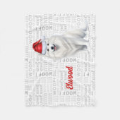 Amerikaanse Eskimo hond met naam kerstvakantie Fleece Deken (Voorkant)